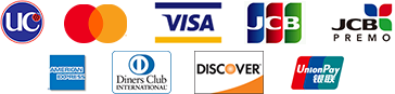 UC Mastercard VISA JCB JCBPREMO AmericanExpress DinersClub DISCOVER UnionPay銀聯